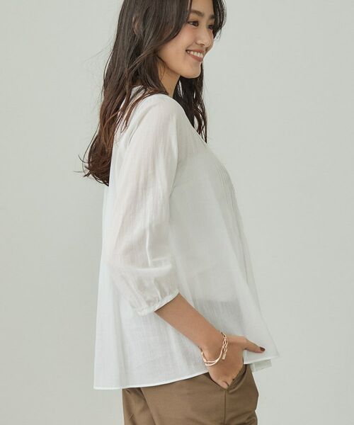 INDIVI / インディヴィ シャツ・ブラウス | 【コットン100％】タックシアーブラウス | 詳細2