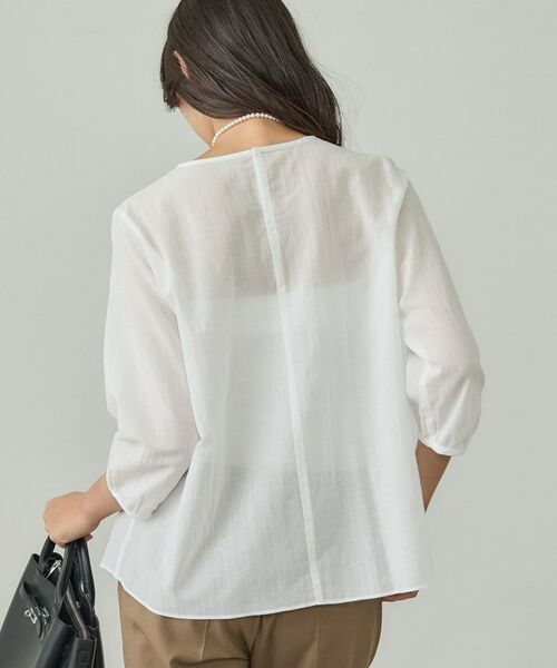 INDIVI / インディヴィ シャツ・ブラウス | 【コットン100％】タックシアーブラウス | 詳細3