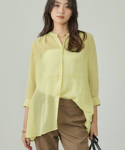 INDIVI / インディヴィ シャツ・ブラウス | シアードット切り替えブラウス | 詳細14
