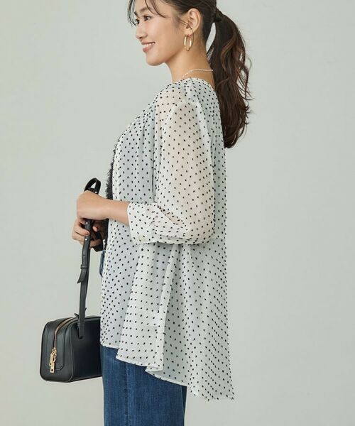 INDIVI / インディヴィ シャツ・ブラウス | シアードット切り替えブラウス | 詳細2