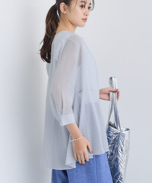 INDIVI / インディヴィ シャツ・ブラウス | シアードット切り替えブラウス | 詳細6