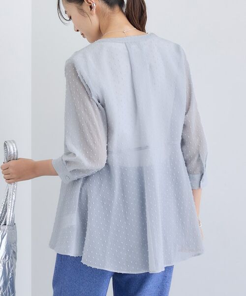 INDIVI / インディヴィ シャツ・ブラウス | シアードット切り替えブラウス | 詳細7