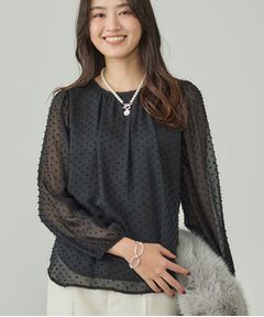 INDIVI / インディヴィ シャツ・ブラウス | 【袖コンシャス】シアードットブラウス