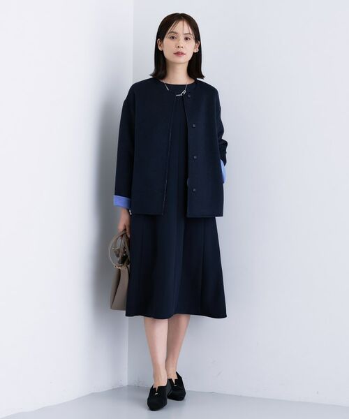 INDIVI / インディヴィ ミニ丈・ひざ丈ワンピース | 【洗える／UVケア】ジョーゼットフレアワンピース | 詳細8