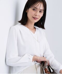 INDIVI / インディヴィ シャツ・ブラウス | 【通勤／イージーケア】Vネック ジョーゼットブラウス