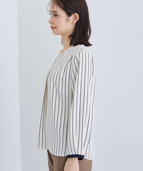 INDIVI / インディヴィ シャツ・ブラウス | 【通勤/イージーケア】Vネック ジョーゼットブラウス | 詳細10