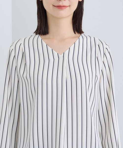 INDIVI / インディヴィ シャツ・ブラウス | 【通勤/イージーケア】Vネック ジョーゼットブラウス | 詳細12
