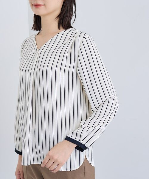 INDIVI / インディヴィ シャツ・ブラウス | 【通勤/イージーケア】Vネック ジョーゼットブラウス | 詳細13