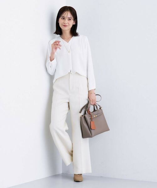 INDIVI / インディヴィ シャツ・ブラウス | 【通勤/イージーケア】Vネック ジョーゼットブラウス | 詳細2