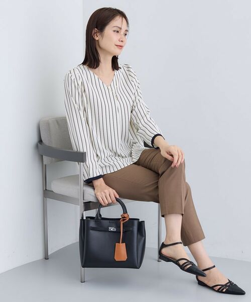 INDIVI / インディヴィ シャツ・ブラウス | 【通勤/イージーケア】Vネック ジョーゼットブラウス | 詳細6