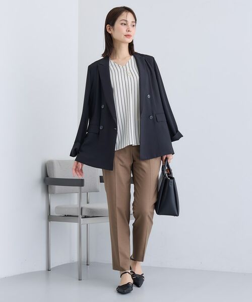 INDIVI / インディヴィ シャツ・ブラウス | 【通勤/イージーケア】Vネック ジョーゼットブラウス | 詳細7