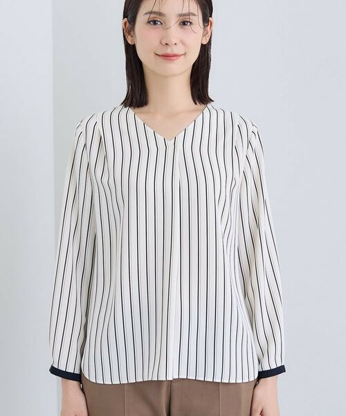 INDIVI / インディヴィ シャツ・ブラウス | 【通勤/イージーケア】Vネック ジョーゼットブラウス | 詳細9