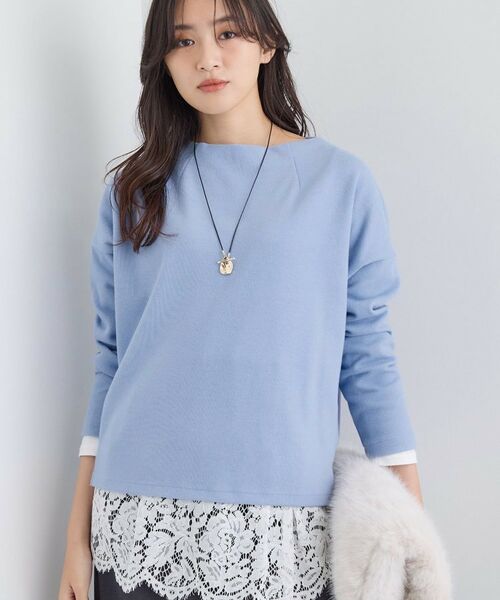 INDIVI/インディヴィ 【SETUP可能/洗える/UVケア】ライトジャージ ボトルネックトップス サックスブルー(090) 05(XXS) INDIVI/インディヴィ 【SETUP可能/洗える/UVケア】ライトジャージ ボトルネックトップス サックスブルー(090) 05(XXS)