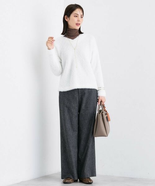 INDIVI / インディヴィ カットソー | 【洗える】エアリーシャギートップス | 詳細4