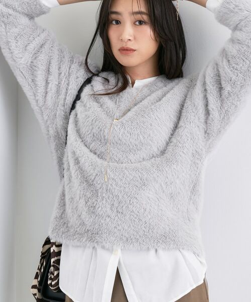 INDIVI / インディヴィ カットソー | 【洗える】エアリーシャギートップス | 詳細7