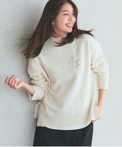 【冬ニット人気NO．1！／カシミヤ混】ミドルゲージハイネックニット