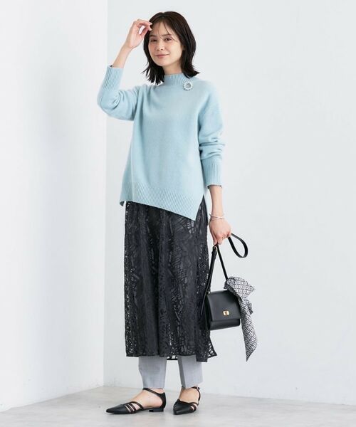 INDIVI / インディヴィ ニット・セーター | 【冬ニット人気NO.1!/カシミヤ混】ミドルゲージハイネックニット | 詳細12