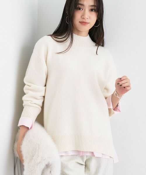 INDIVI / インディヴィ ニット・セーター | 【冬ニット人気NO.1!/カシミヤ混】ミドルゲージハイネックニット | 詳細2