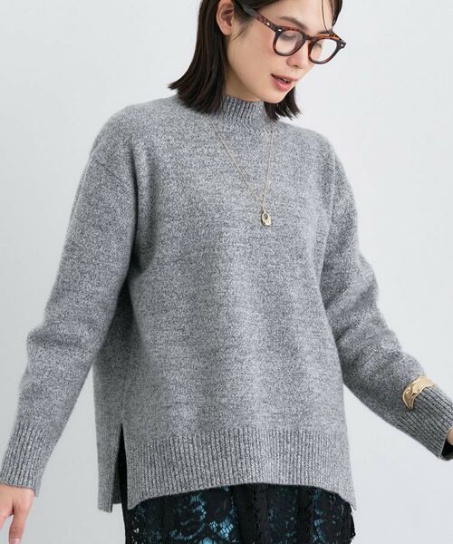 INDIVI / インディヴィ ニット・セーター | 【冬ニット人気NO.1!/カシミヤ混】ミドルゲージハイネックニット(チャコールグレー(413))