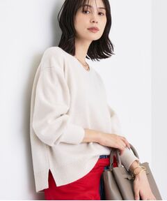 INDIVI / インディヴィ ニット・セーター | 【洗える／カシミヤ混】ミドルゲージVネックニット