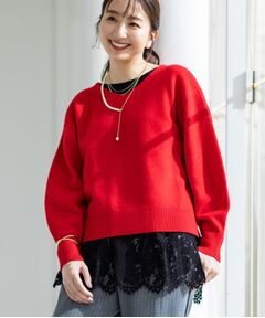 INDIVI / インディヴィ ニット・セーター | 【洗える／カシミヤ混】ミドルゲージVネックニット