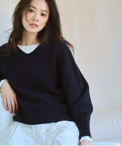 INDIVI / インディヴィ ニット・セーター | 【洗える／カシミヤ混】ミドルゲージVネックニット