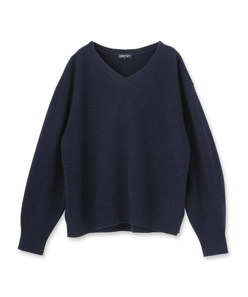 INDIVI / インディヴィ ニット・セーター | 【洗える／カシミヤ混】ミドルゲージVネックニット | 詳細1