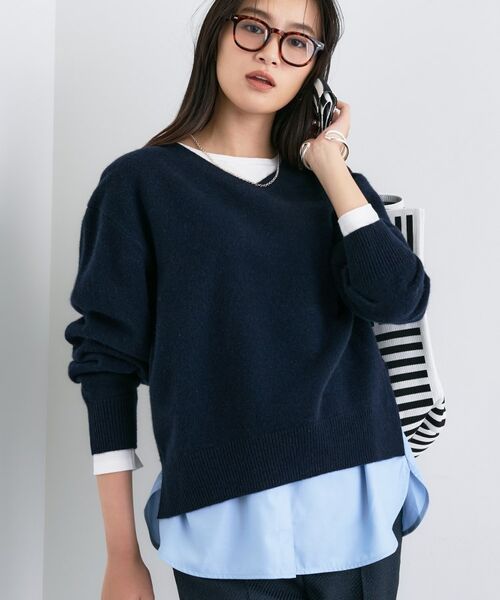 INDIVI / インディヴィ ニット・セーター | 【洗える／カシミヤ混】ミドルゲージVネックニット | 詳細14