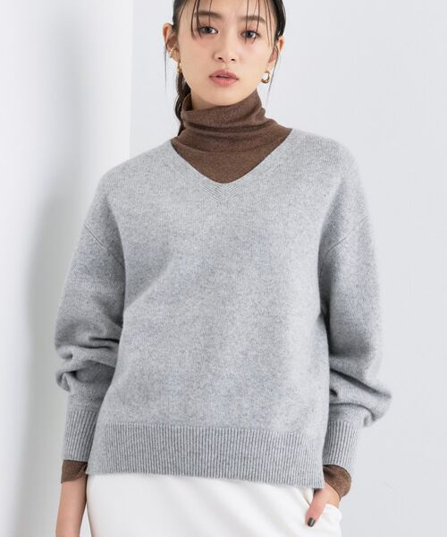 INDIVI / インディヴィ ニット・セーター | 【洗える／カシミヤ混】ミドルゲージVネックニット | 詳細18