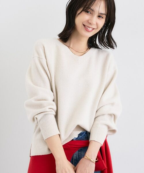 INDIVI / インディヴィ ニット・セーター | 【洗える／カシミヤ混】ミドルゲージVネックニット | 詳細2