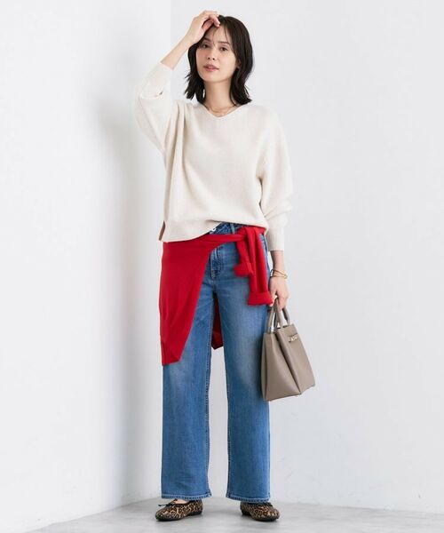 INDIVI / インディヴィ ニット・セーター | 【洗える／カシミヤ混】ミドルゲージVネックニット | 詳細4