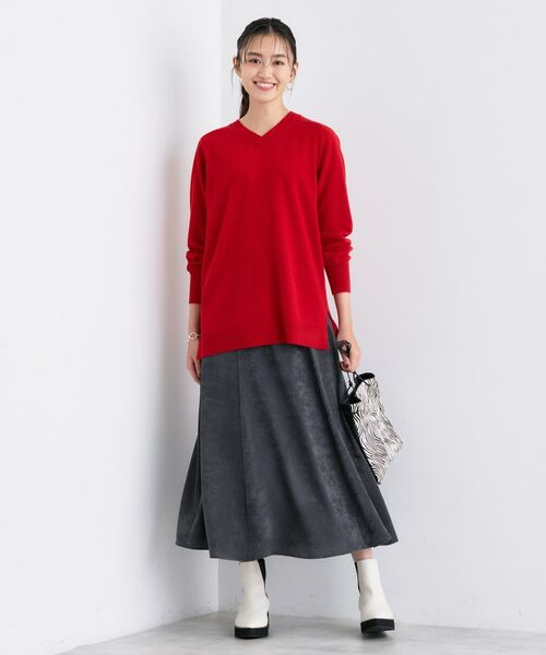 INDIVI / インディヴィ ニット・セーター | 【洗える／チュニック丈／カシミヤ混】スリットデザインVネックニット | 詳細16