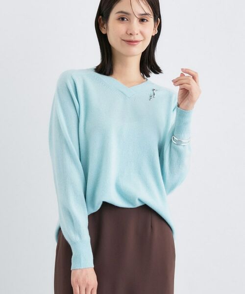 INDIVI / インディヴィ ニット・セーター | 【洗える／チュニック丈／カシミヤ混】スリットデザインVネックニット | 詳細18