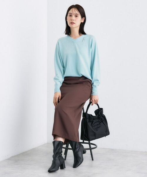 INDIVI / インディヴィ ニット・セーター | 【洗える／チュニック丈／カシミヤ混】スリットデザインVネックニット | 詳細20