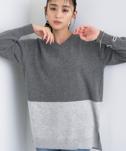 INDIVI / インディヴィ ニット・セーター | 【洗える／チュニック丈／カシミヤ混】スリットデザインVネックニット | 詳細22