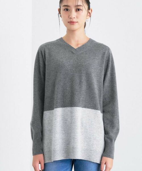 INDIVI / インディヴィ ニット・セーター | 【洗える／チュニック丈／カシミヤ混】スリットデザインVネックニット | 詳細26