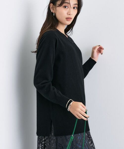 INDIVI / インディヴィ ニット・セーター | 【洗える／チュニック丈／カシミヤ混】スリットデザインVネックニット | 詳細7