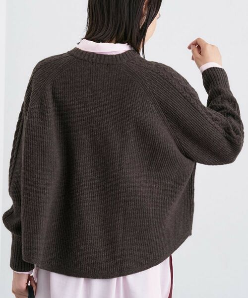 INDIVI / インディヴィ ニット・セーター | 【洗える】ケーブルデザイン ラウンドヘムニット | 詳細15