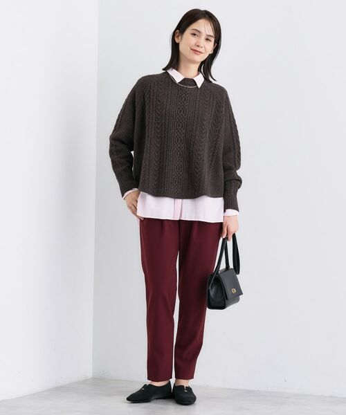 INDIVI / インディヴィ ニット・セーター | 【洗える】ケーブルデザイン ラウンドヘムニット | 詳細16