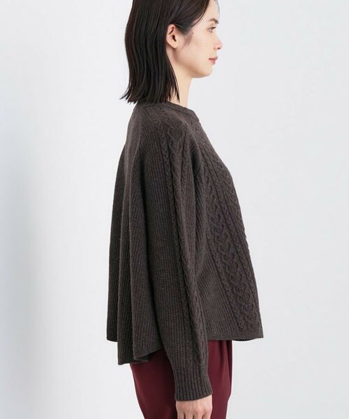 INDIVI / インディヴィ ニット・セーター | 【洗える】ケーブルデザイン ラウンドヘムニット | 詳細19