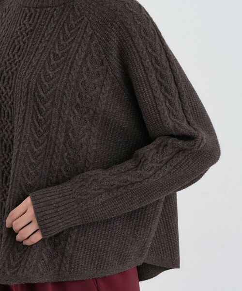 INDIVI / インディヴィ ニット・セーター | 【洗える】ケーブルデザイン ラウンドヘムニット | 詳細22
