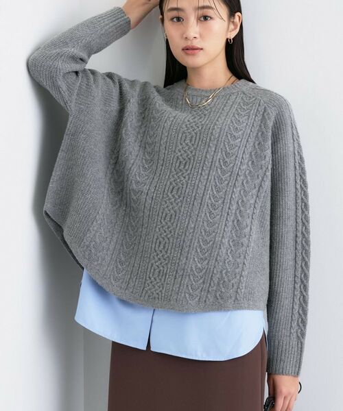 INDIVI / インディヴィ ニット・セーター | 【洗える】ケーブルデザイン ラウンドヘムニット | 詳細24