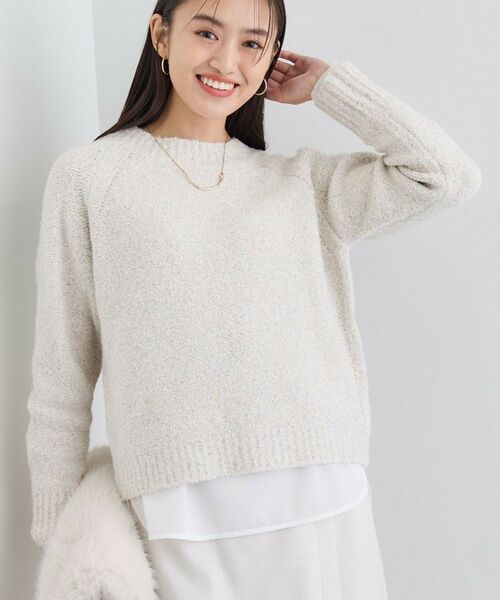 INDIVI / インディヴィ ニット・セーター | 【洗える/ラメ/意匠感】ミックスブークレニット | 詳細2