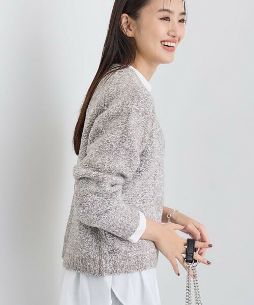 INDIVI / インディヴィ ニット・セーター | 【洗える/ラメ/意匠感】ミックスブークレニット | 詳細7