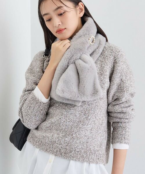 INDIVI / インディヴィ ニット・セーター | 【洗える/ラメ/意匠感】ミックスブークレニット(ピンクベージュ(453))