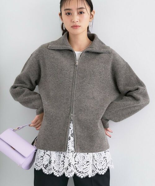 INDIVI / インディヴィ カーディガン・ボレロ | 【洗える】カラーネップ ダブルジップカーディガン | 詳細10