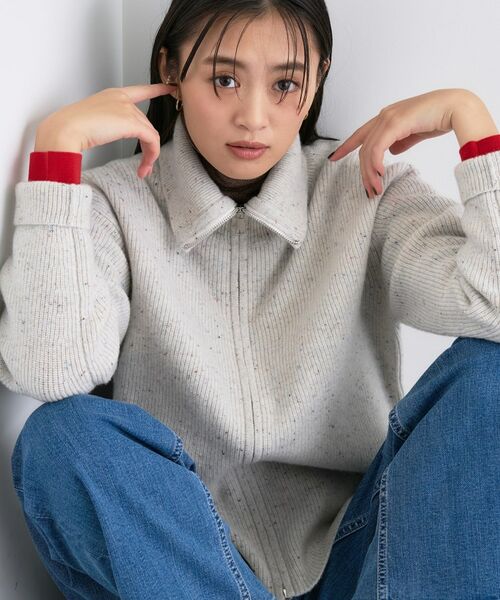 INDIVI / インディヴィ カーディガン・ボレロ | 【洗える】カラーネップ ダブルジップカーディガン | 詳細2