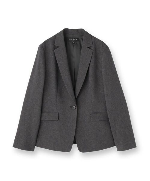 INDIVI / インディヴィ テーラードジャケット | 【洗える/通勤/スーツ】メランジストレッチ テーラージャケット | 詳細1
