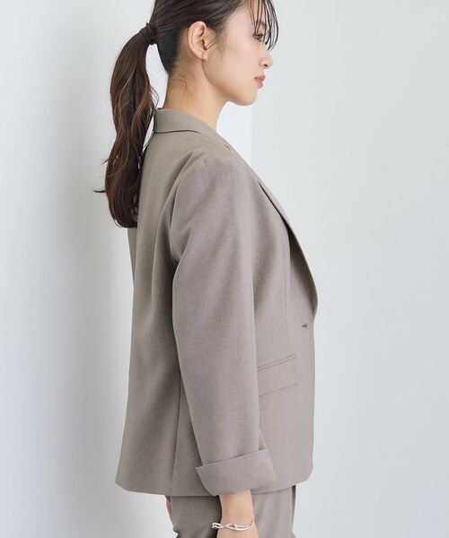 INDIVI / インディヴィ テーラードジャケット | 【洗える/通勤/スーツ】メランジストレッチ テーラージャケット | 詳細2