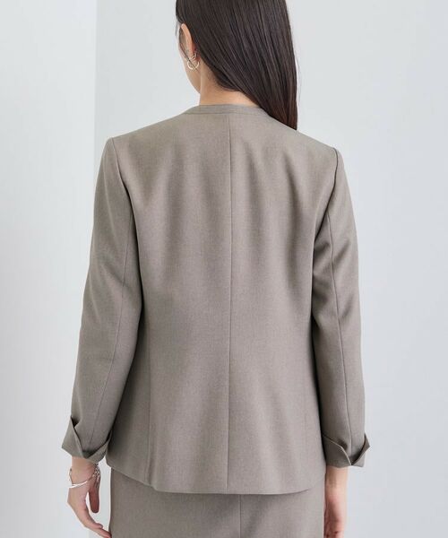 INDIVI / インディヴィ テーラードジャケット | 【洗える/通勤/スーツ】メランジストレッチ ノーカラージャケット | 詳細11